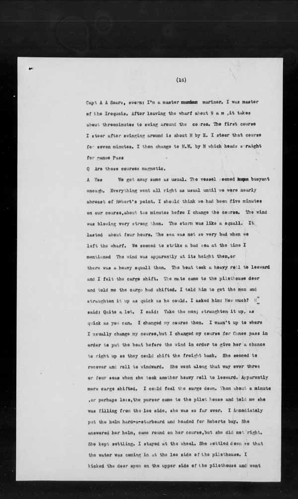 Wrecks, Casualties and Salvage - Formal Investigations - Collision Between S.S. IROQUOIS and NONAME