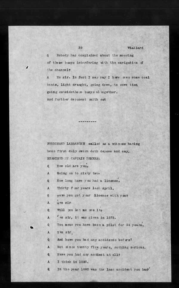 Wrecks, Casualties and Salvage - Formal Investigations - S.S. MONTEZUMA