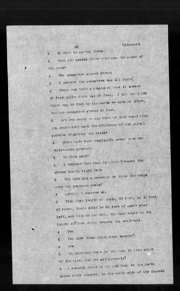 Wrecks, Casualties and Salvage - Formal Investigations - S.S. MONTEZUMA