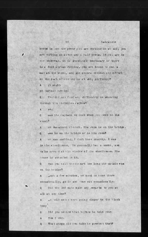 Wrecks, Casualties and Salvage - Formal Investigations - S.S. MONTEZUMA