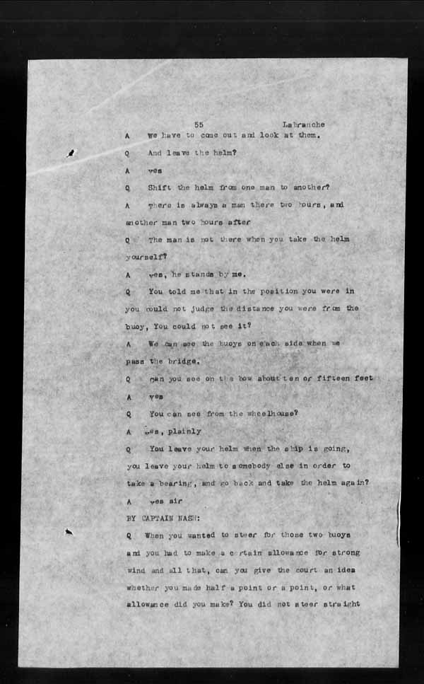 Wrecks, Casualties and Salvage - Formal Investigations - S.S. MONTEZUMA