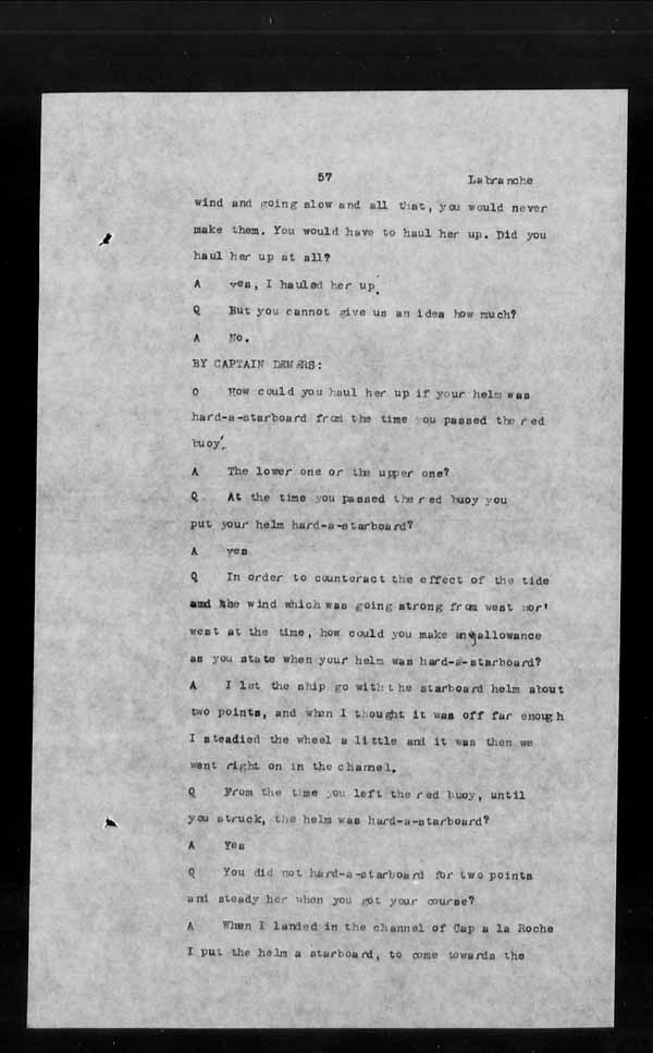 Wrecks, Casualties and Salvage - Formal Investigations - S.S. MONTEZUMA