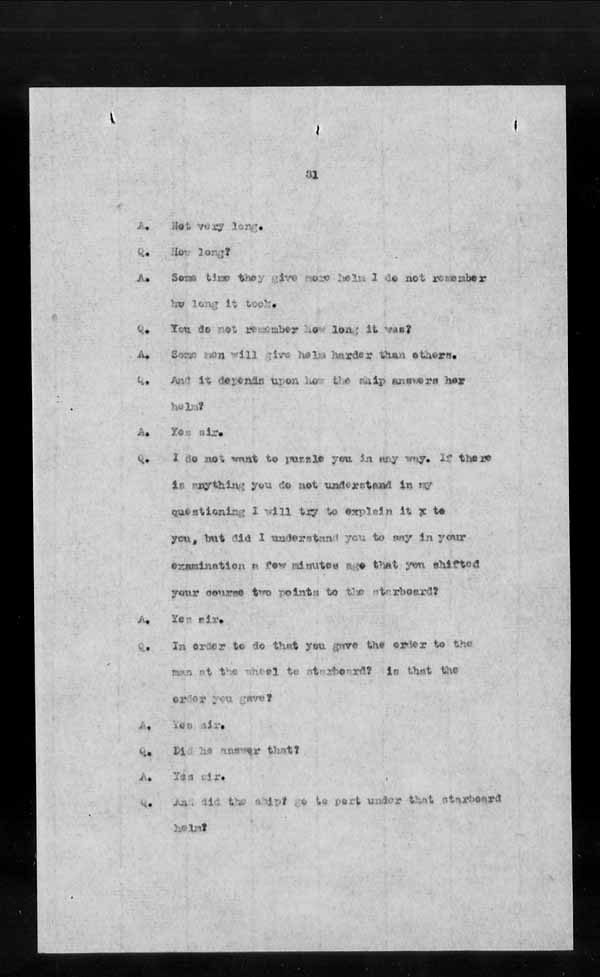 Wrecks, Casualties and Salvage - Formal Investigations - S.S. ODLAND [ODDLAND]