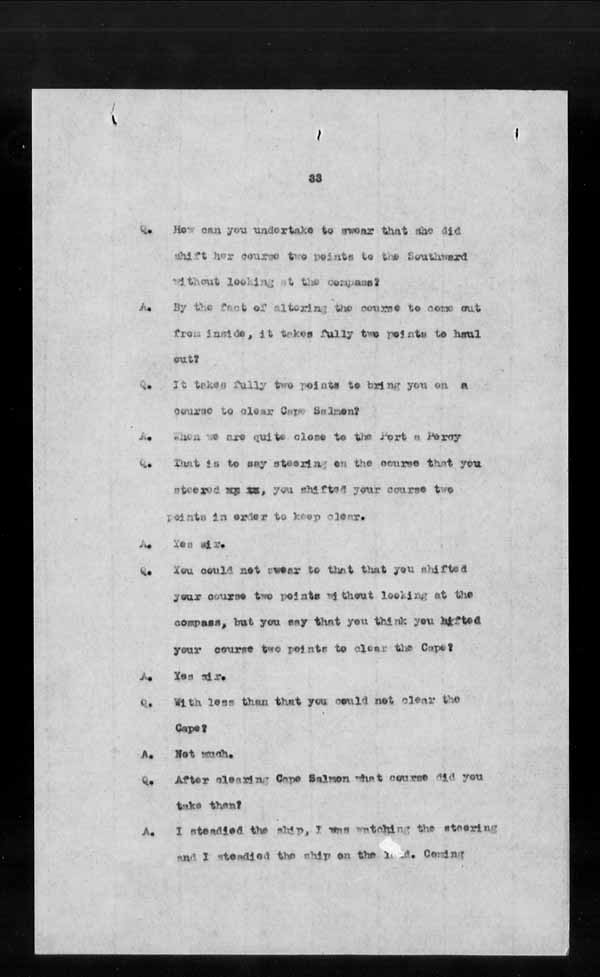 Wrecks, Casualties and Salvage - Formal Investigations - S.S. ODLAND [ODDLAND]