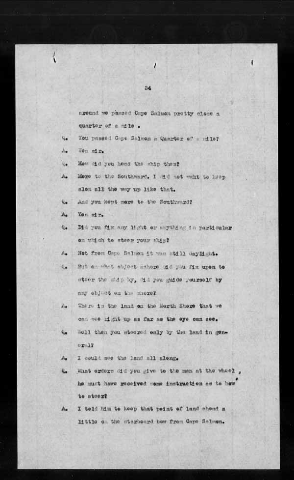 Wrecks, Casualties and Salvage - Formal Investigations - S.S. ODLAND [ODDLAND]
