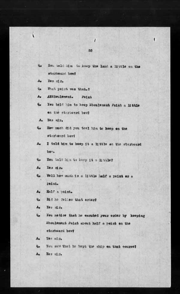 Wrecks, Casualties and Salvage - Formal Investigations - S.S. ODLAND [ODDLAND]