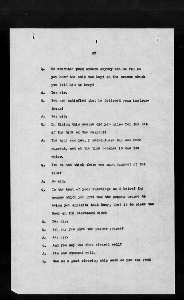 Wrecks, Casualties and Salvage - Formal Investigations - S.S. ODLAND [ODDLAND]