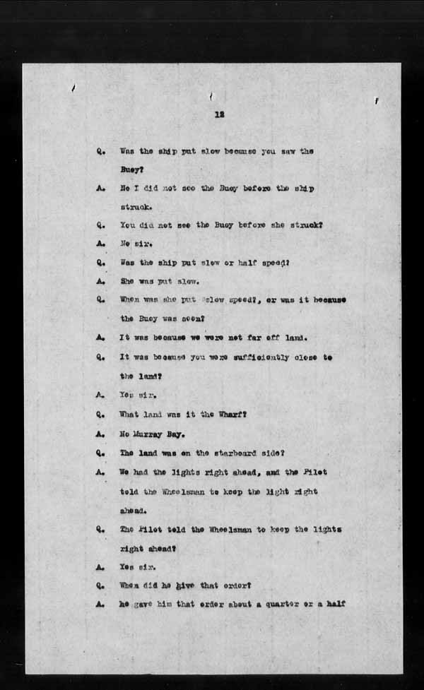 Wrecks, Casualties and Salvage - Formal Investigations - S.S. ODLAND [ODDLAND]