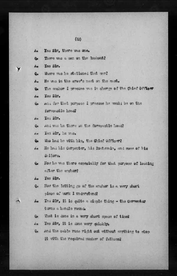 Wrecks, Casualties and Salvage - Formal Investigations - S.S. LAKE CHAMPLAIN (C.P.R. steamship)