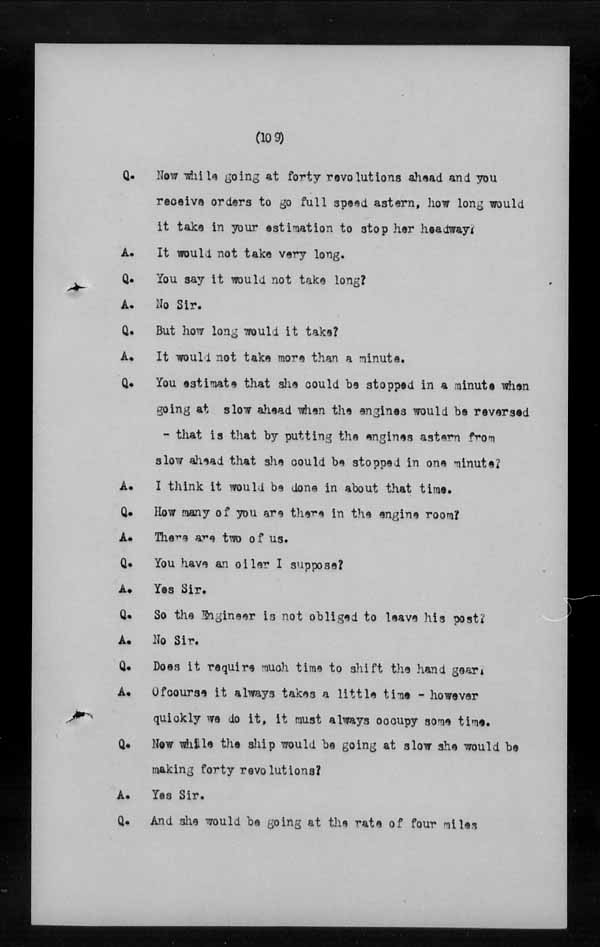 Wrecks, Casualties and Salvage - Formal Investigations - C.G.A. LANDSDOWNE