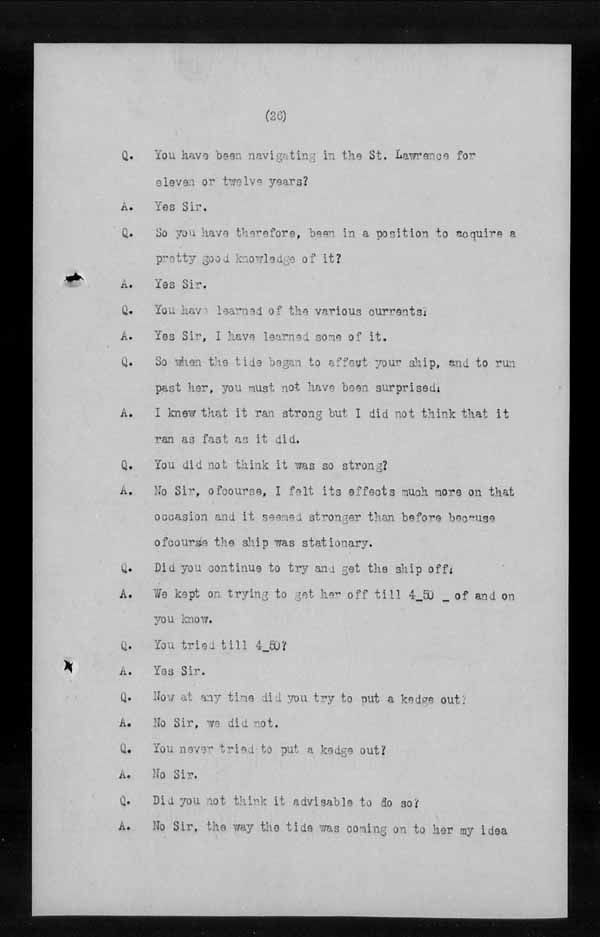 Wrecks, Casualties and Salvage - Formal Investigations - S.S. MANCHESTER SPINNER