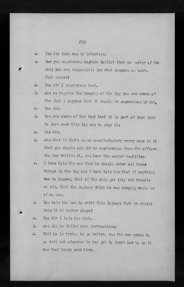 Wrecks, Casualties and Salvage - Formal Investigations - C.G.S. MONTCALM Complaint vs C.G.S. MONTGOMERY [MONTMAGNY]