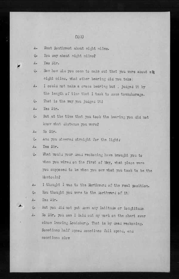 Wrecks, Casualties and Salvage - Formal Investigations - C.G.S. MONTCALM Complaint vs C.G.S. MONTGOMERY [MONTMAGNY]