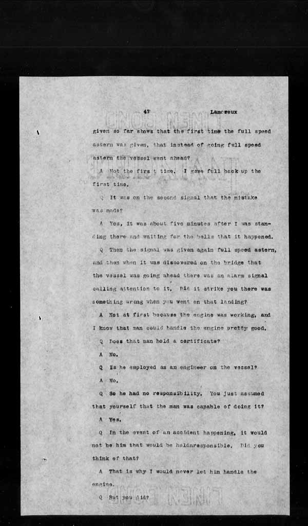 Wrecks, Casualties and Salvage - Formal Investigations - Collision between PELLATT and HANLAN