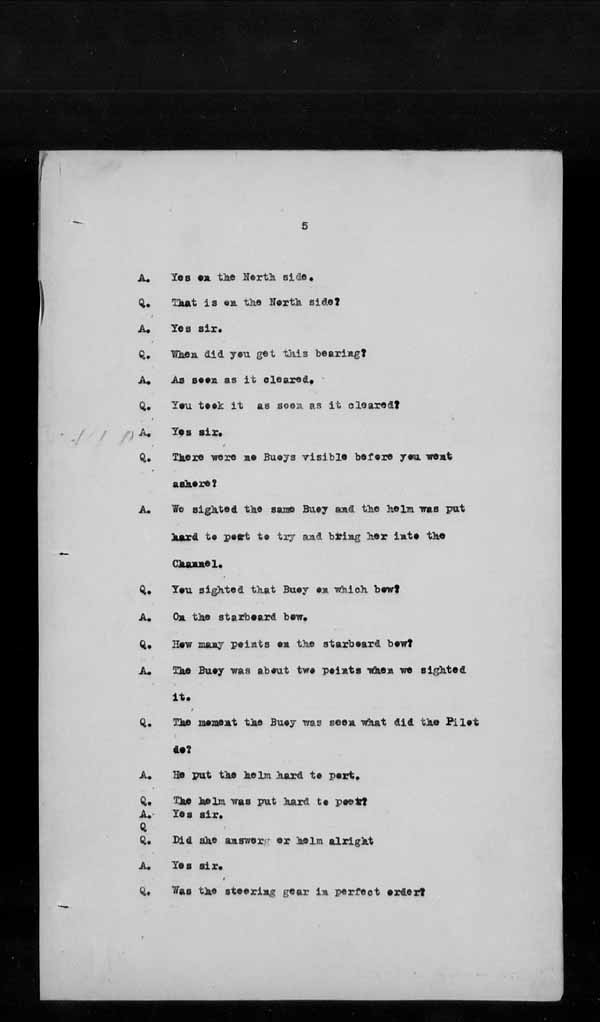 Wrecks, Casualties and Salvage - Formal Investigations - S.S. SPHEROID