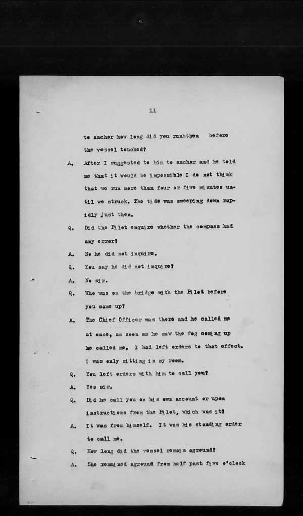 Wrecks, Casualties and Salvage - Formal Investigations - S.S. SPHEROID