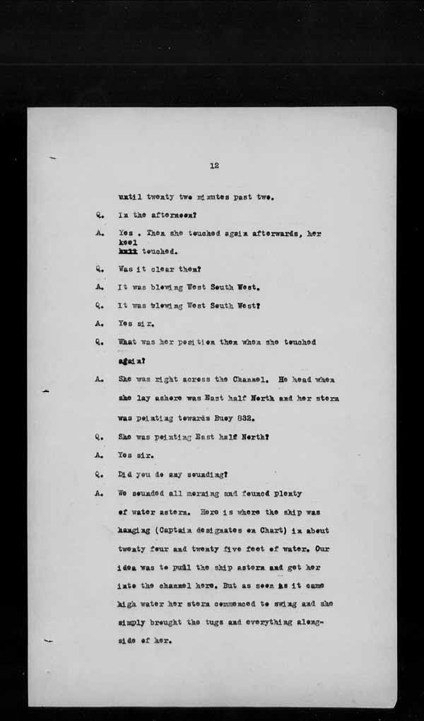 Wrecks, Casualties and Salvage - Formal Investigations - S.S. SPHEROID