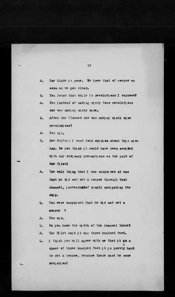 Wrecks, Casualties and Salvage - Formal Investigations - S.S. SPHEROID
