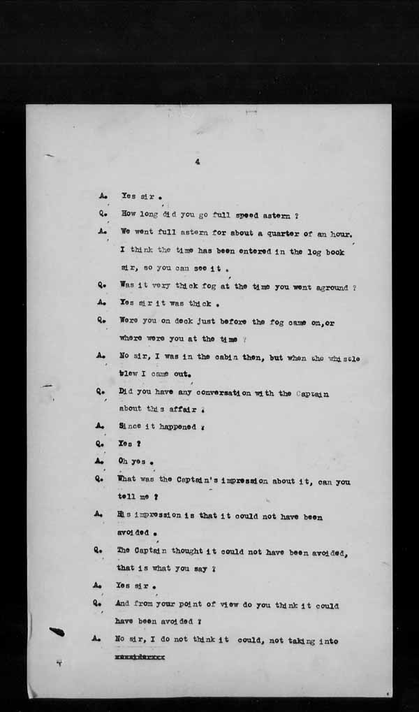Wrecks, Casualties and Salvage - Formal Investigations - S.S. SPHEROID