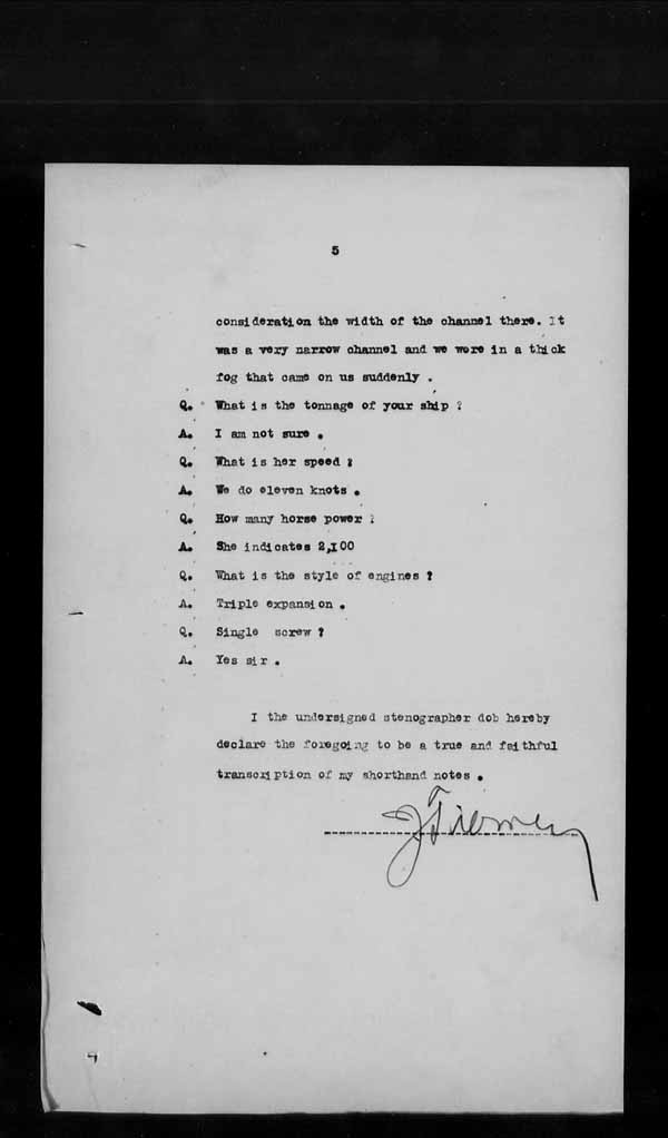 Wrecks, Casualties and Salvage - Formal Investigations - S.S. SPHEROID