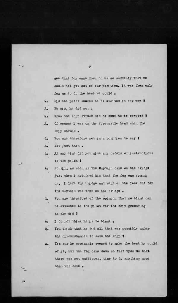 Wrecks, Casualties and Salvage - Formal Investigations - S.S. SPHEROID
