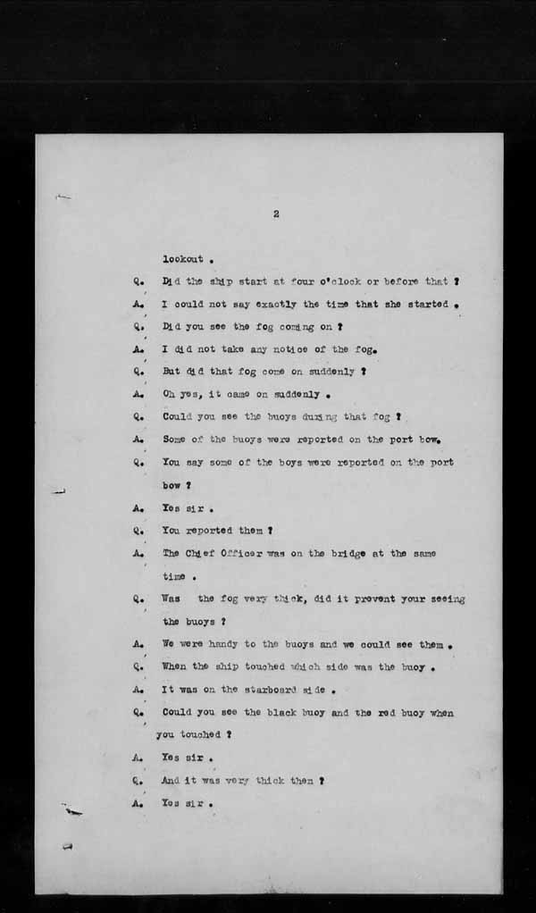 Wrecks, Casualties and Salvage - Formal Investigations - S.S. SPHEROID