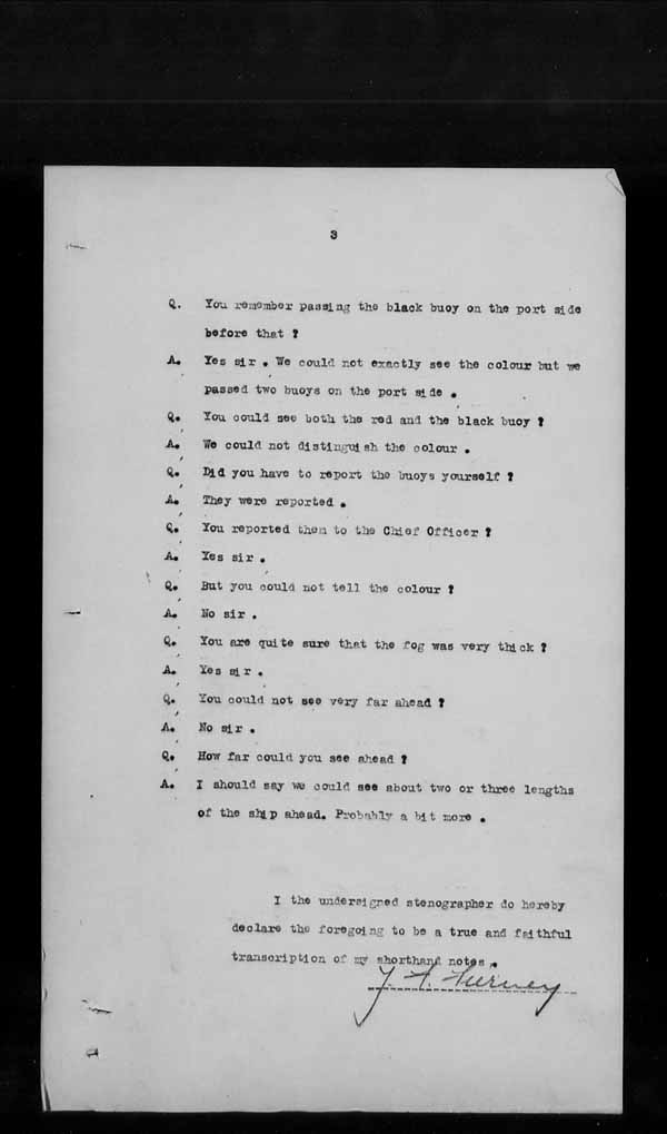 Wrecks, Casualties and Salvage - Formal Investigations - S.S. SPHEROID