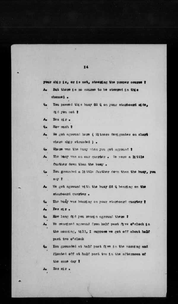 Wrecks, Casualties and Salvage - Formal Investigations - S.S. SPHEROID