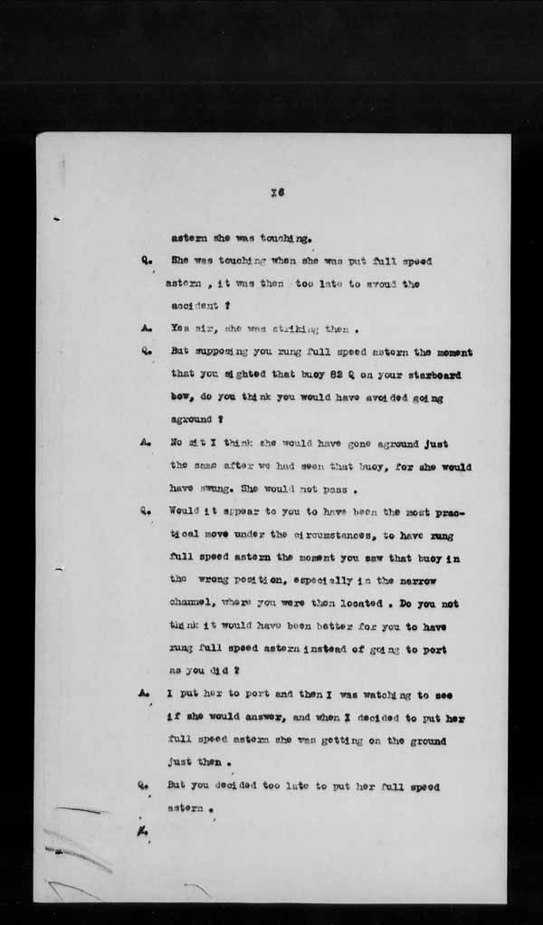 Wrecks, Casualties and Salvage - Formal Investigations - S.S. SPHEROID