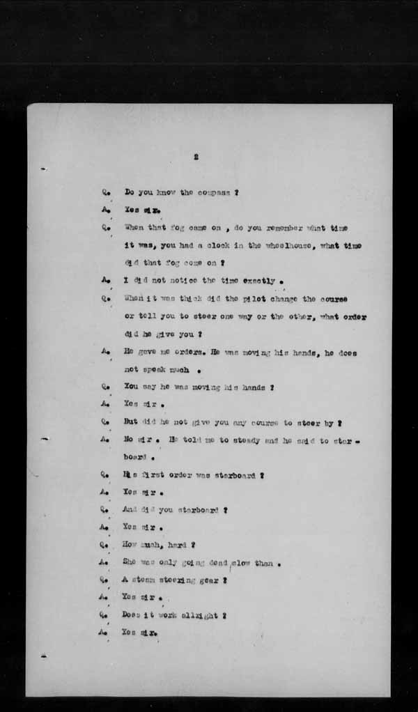 Wrecks, Casualties and Salvage - Formal Investigations - S.S. SPHEROID