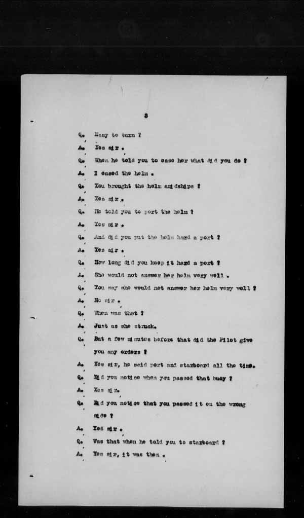 Wrecks, Casualties and Salvage - Formal Investigations - S.S. SPHEROID