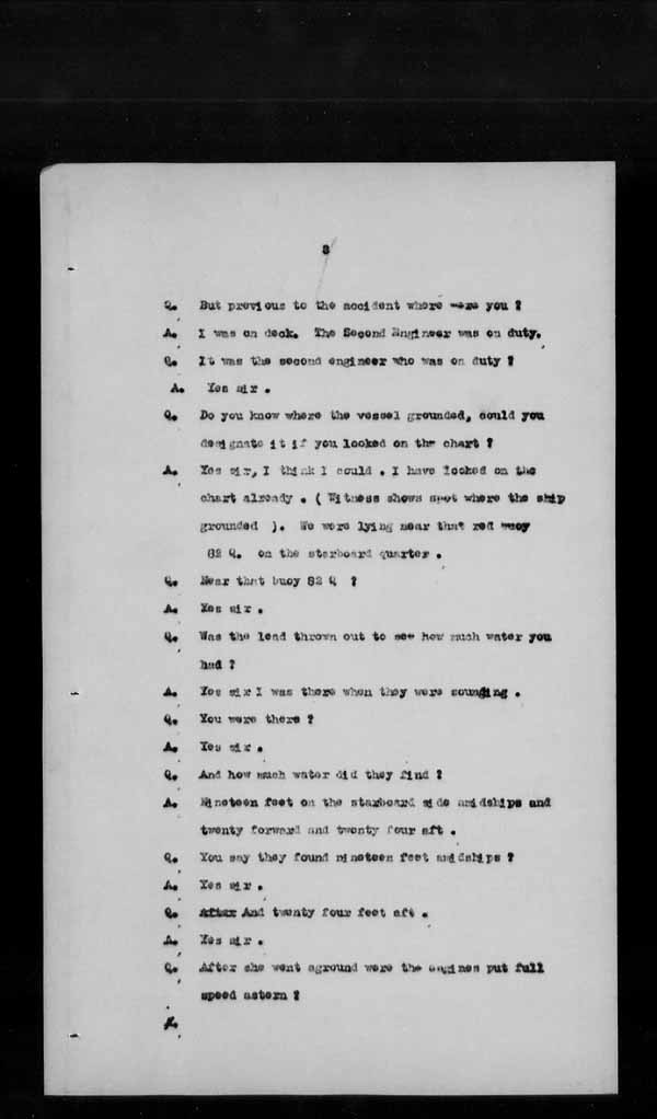 Wrecks, Casualties and Salvage - Formal Investigations - S.S. SPHEROID