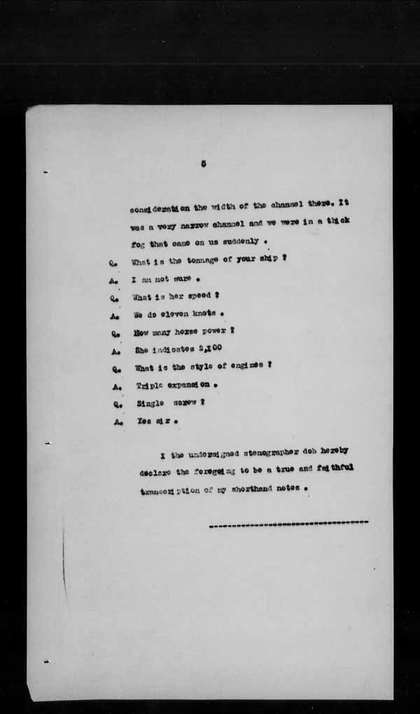 Wrecks, Casualties and Salvage - Formal Investigations - S.S. SPHEROID