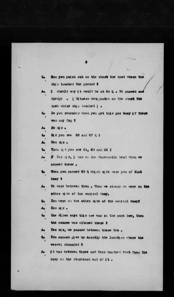Wrecks, Casualties and Salvage - Formal Investigations - S.S. SPHEROID