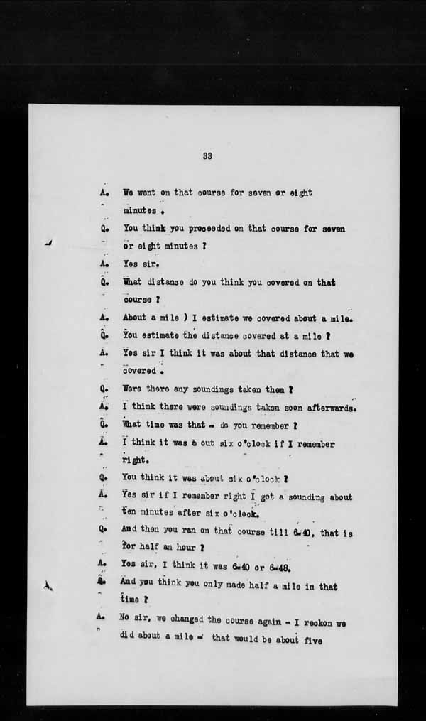 Wrecks, Casualties and Salvage - Formal Investigations - S.S. AOTEA