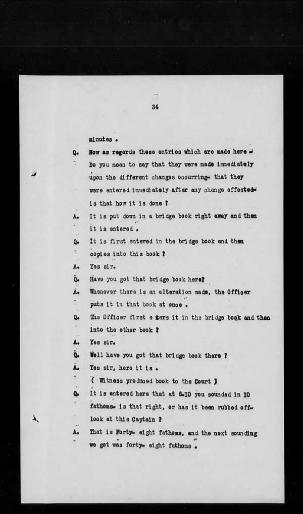 Wrecks, Casualties and Salvage - Formal Investigations - S.S. AOTEA