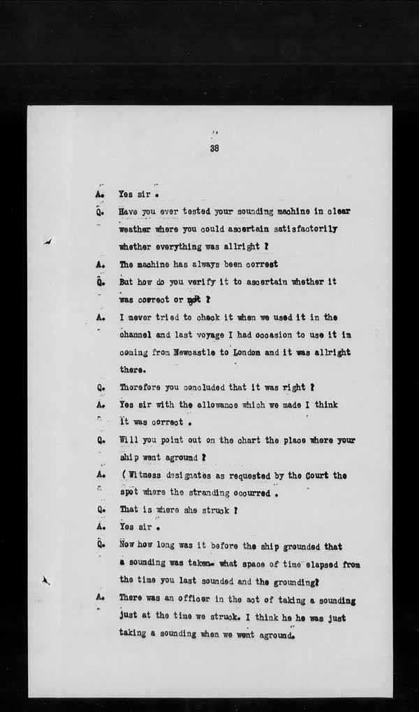 Wrecks, Casualties and Salvage - Formal Investigations - S.S. AOTEA