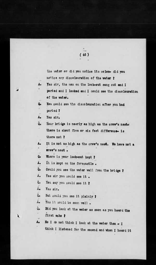 Wrecks, Casualties and Salvage - Formal Investigations - S.S. AOTEA