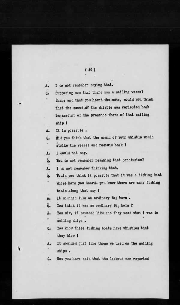 Wrecks, Casualties and Salvage - Formal Investigations - S.S. AOTEA