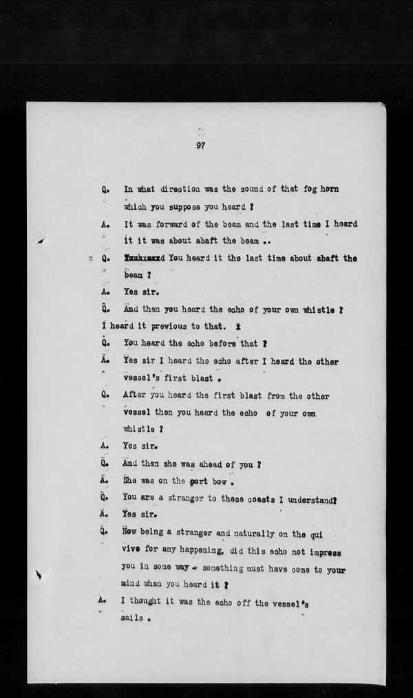 Wrecks, Casualties and Salvage - Formal Investigations - S.S. AOTEA