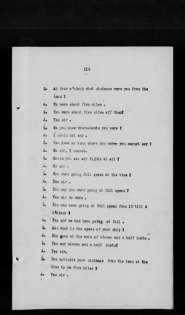 Wrecks, Casualties and Salvage - Formal Investigations - S.S. AOTEA