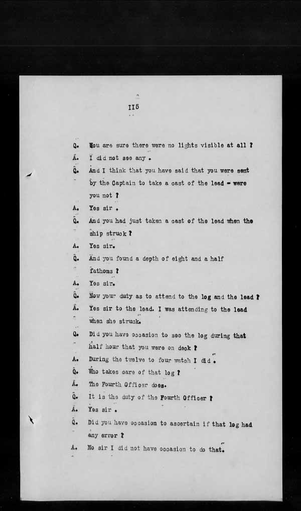 Wrecks, Casualties and Salvage - Formal Investigations - S.S. AOTEA
