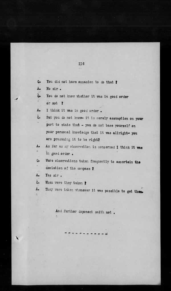 Wrecks, Casualties and Salvage - Formal Investigations - S.S. AOTEA