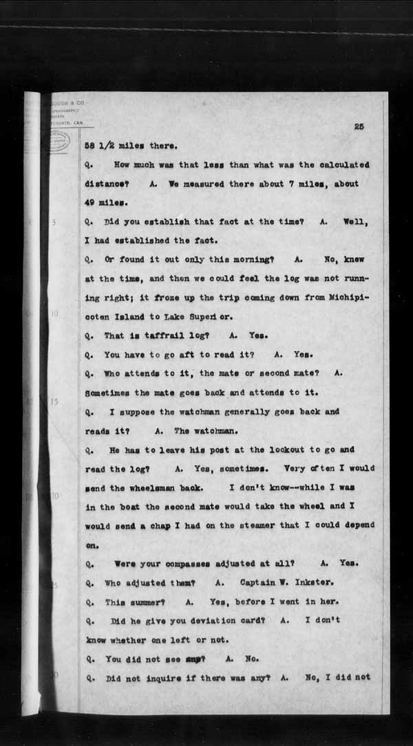 Wrecks, Casualties and Salvage - Formal Investigations - S.S. TURRET CAPE