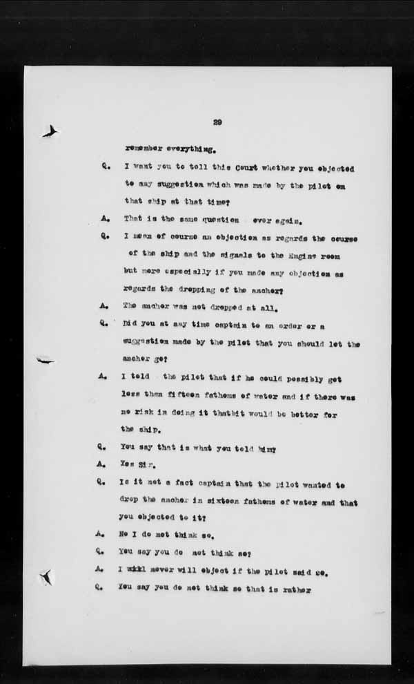 Wrecks, Casualties and Salvage - Formal Investigations - S.S. URANIA