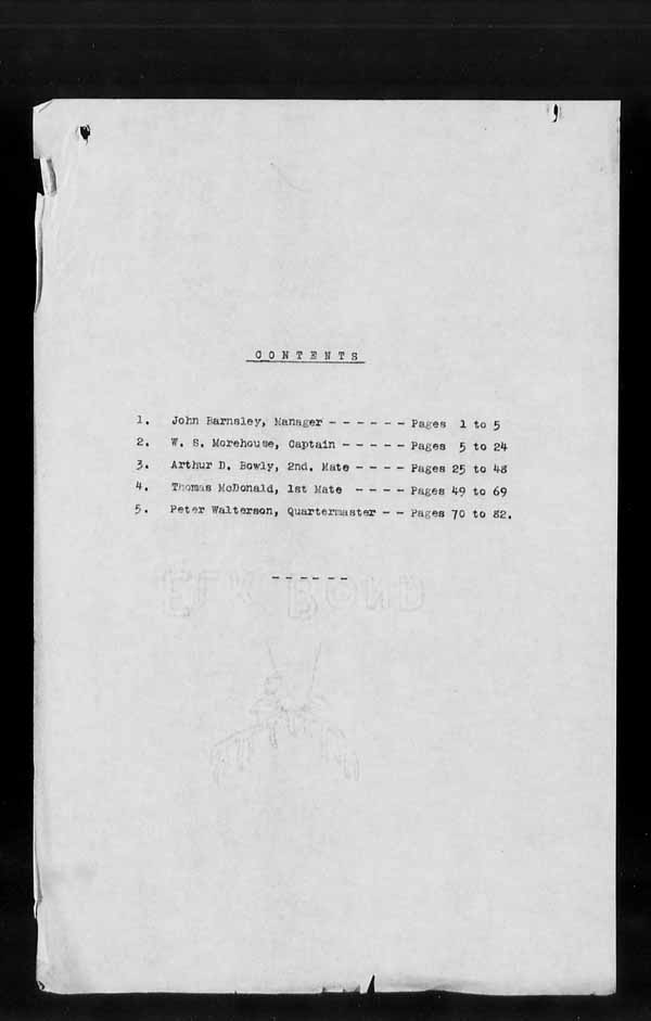 Wrecks, Casualties and Salvage - Formal Investigations - S.S. VENTURE