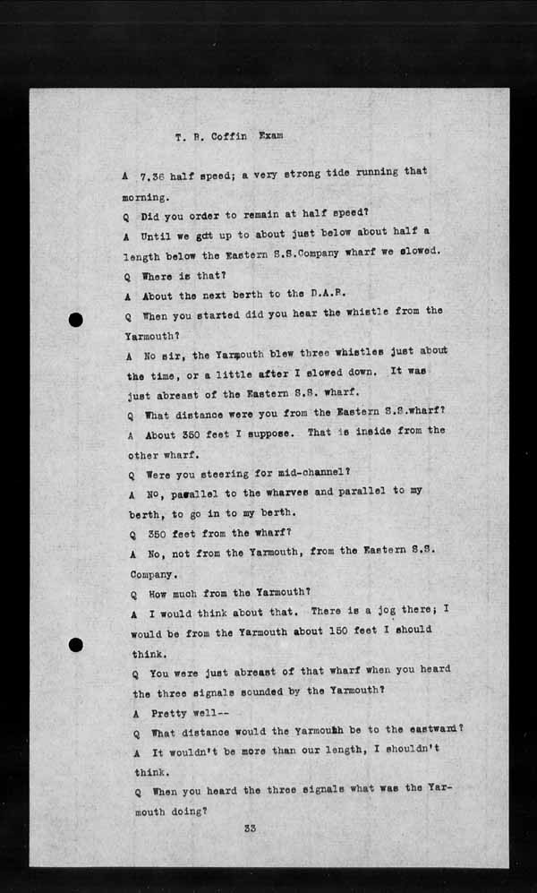 Wrecks, Casualties and Salvage - Formal Investigations - Collision Between S.S. YARMOUTH and S.S. OCAMO