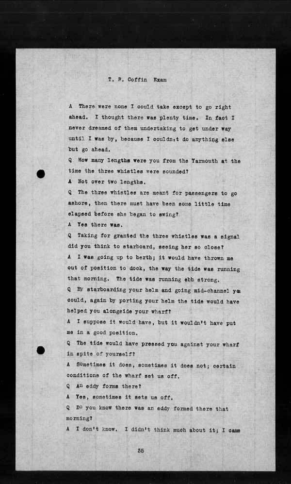 Wrecks, Casualties and Salvage - Formal Investigations - Collision Between S.S. YARMOUTH and S.S. OCAMO