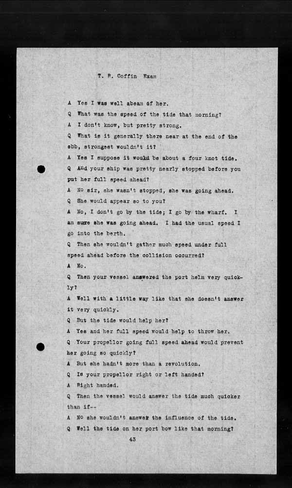 Wrecks, Casualties and Salvage - Formal Investigations - Collision Between S.S. YARMOUTH and S.S. OCAMO