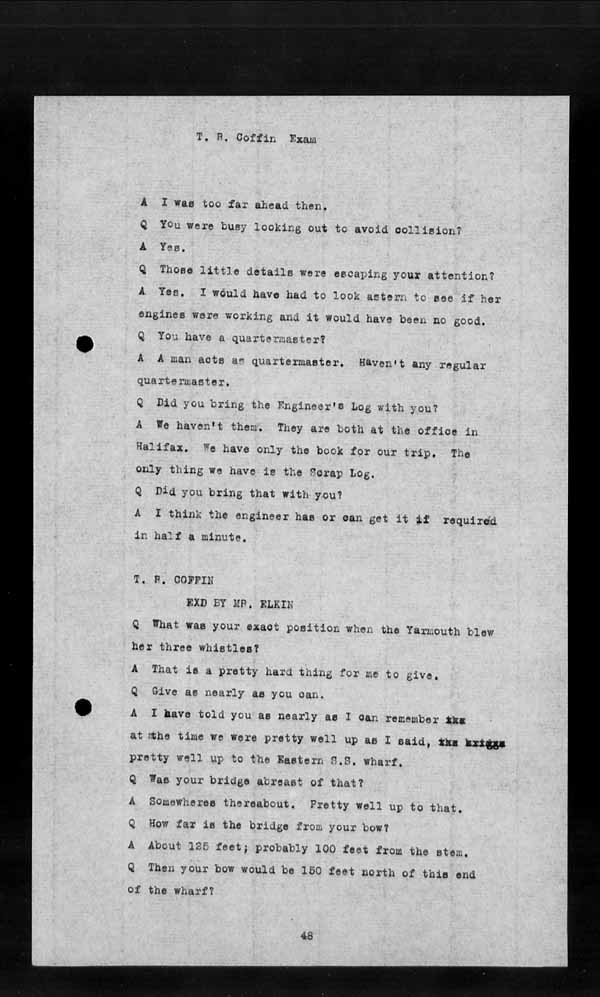 Wrecks, Casualties and Salvage - Formal Investigations - Collision Between S.S. YARMOUTH and S.S. OCAMO